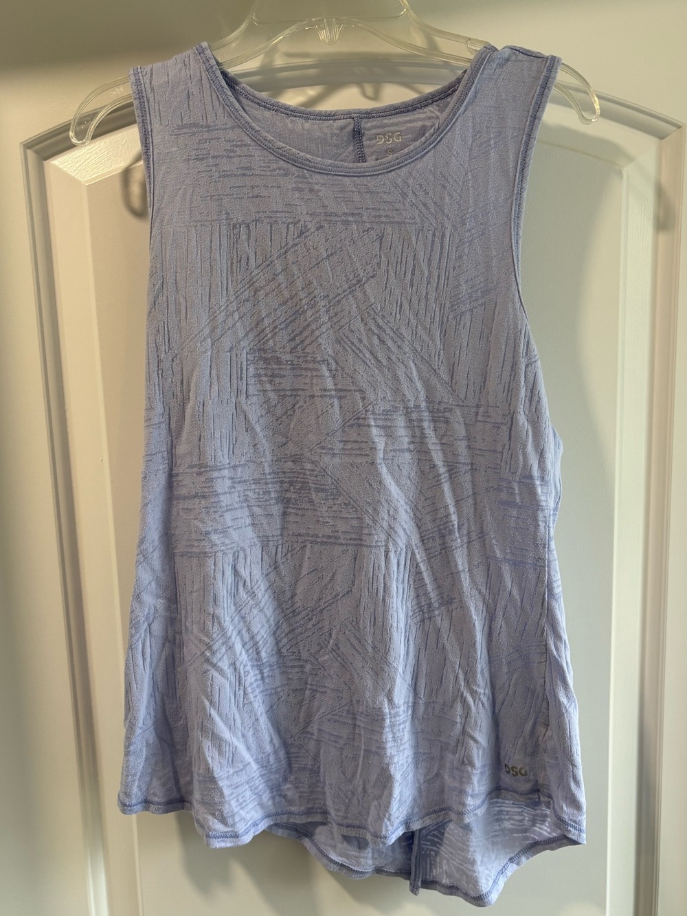 DSG Lavender Textured Sleeveless Tank Top for Women with Tie Back